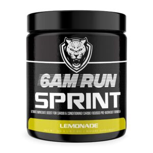 6AM Run Sprint - Pre Workout Powder for Instant Energy Boost for Cardio and Focus - No Jitters, High Energy Conditioning Formula - All Natural, Keto, Vegan (Lemonade, Full Bottle)